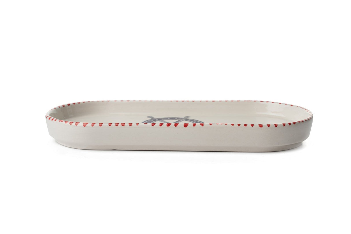 KAHSER14-MARINE Blanco Azul Rojo 100% CERÁMICA 6 cm de ancho