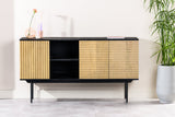Dressoirs - Dressoir Manu mangohout zwart naturel 160x40x86 cm - Dimehouse