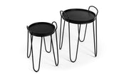 Juego de mesa de café de 2 Malu Acacia Wood Black