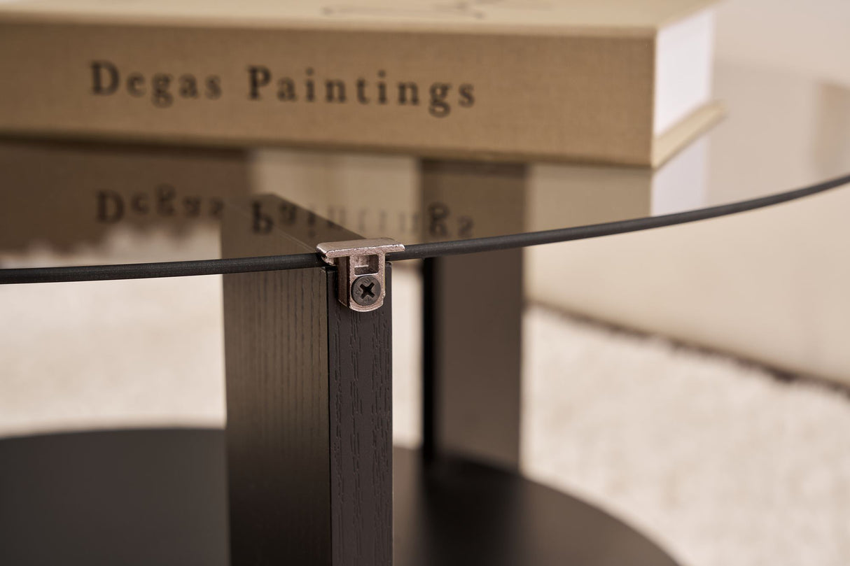 Cairo Salontafel Rond Ø75 cm Zwart - Rookglas 75x75 cm