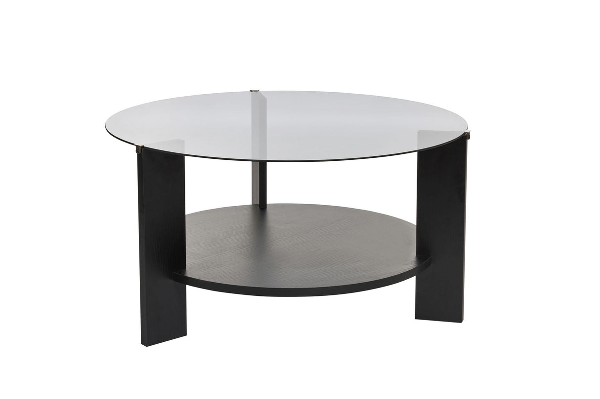 Cairo Salontafel Rond Ø75 cm Zwart - Rookglas 75x75 cm