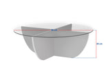 Mesa de centro Liya ovalada aspecto madera negra 90 cm Vidrio templado