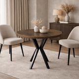 Eettafels - Ronde eettafel Walnoot - 90 cm - Agna - Dimehouse