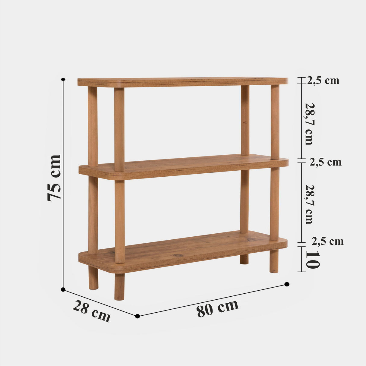 Mueble de pared Step Pino Atlántico Melamina 80x75x28 cm