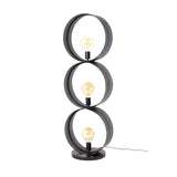 Lámpara de pie Fons 3 luces anillos metal negro 