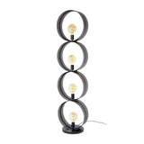 Vloerlamp Fons 4-lichts ringen metaal zwart