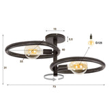 Lámpara de techo Nova Duo de 2 luces - Metal negro 