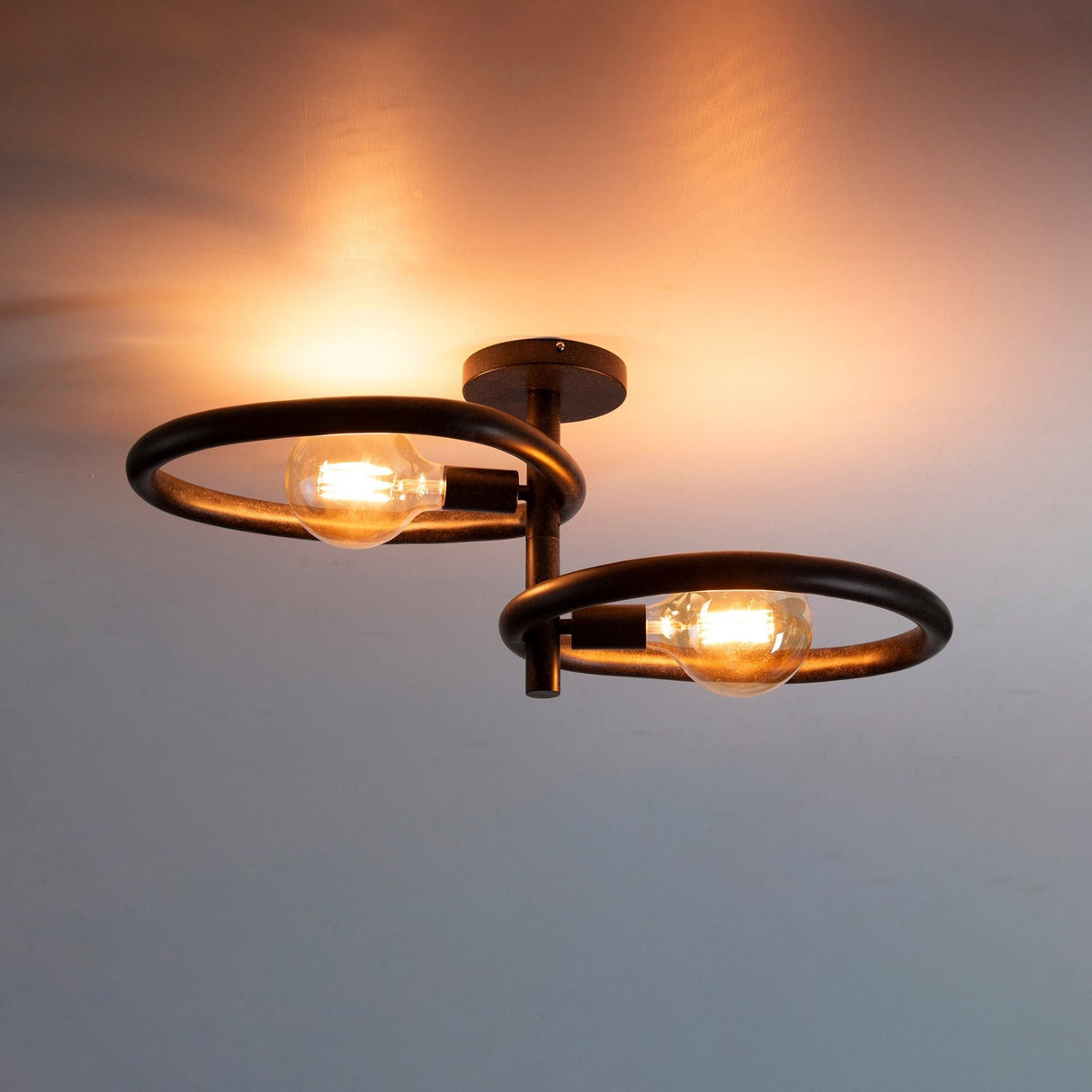 Lámpara de techo Nova Duo de 2 luces - Metal negro 