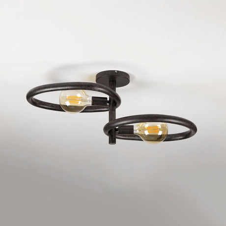 Lámpara de techo Nova Duo de 2 luces - Metal negro 
