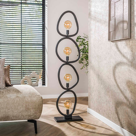 Vloerlamp Orion 4-lichts Zwart Metaal 165 cm