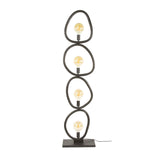 Lámpara de pie Orion de 4 luces, negro de metal, 165 cm 