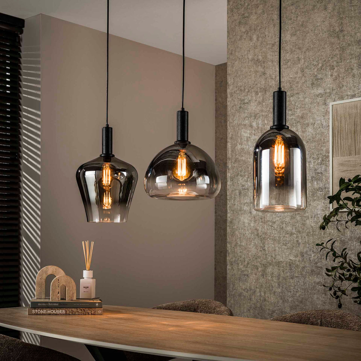 Hanglamp Nexus 3-lichts Zwart Metaal 105 cm