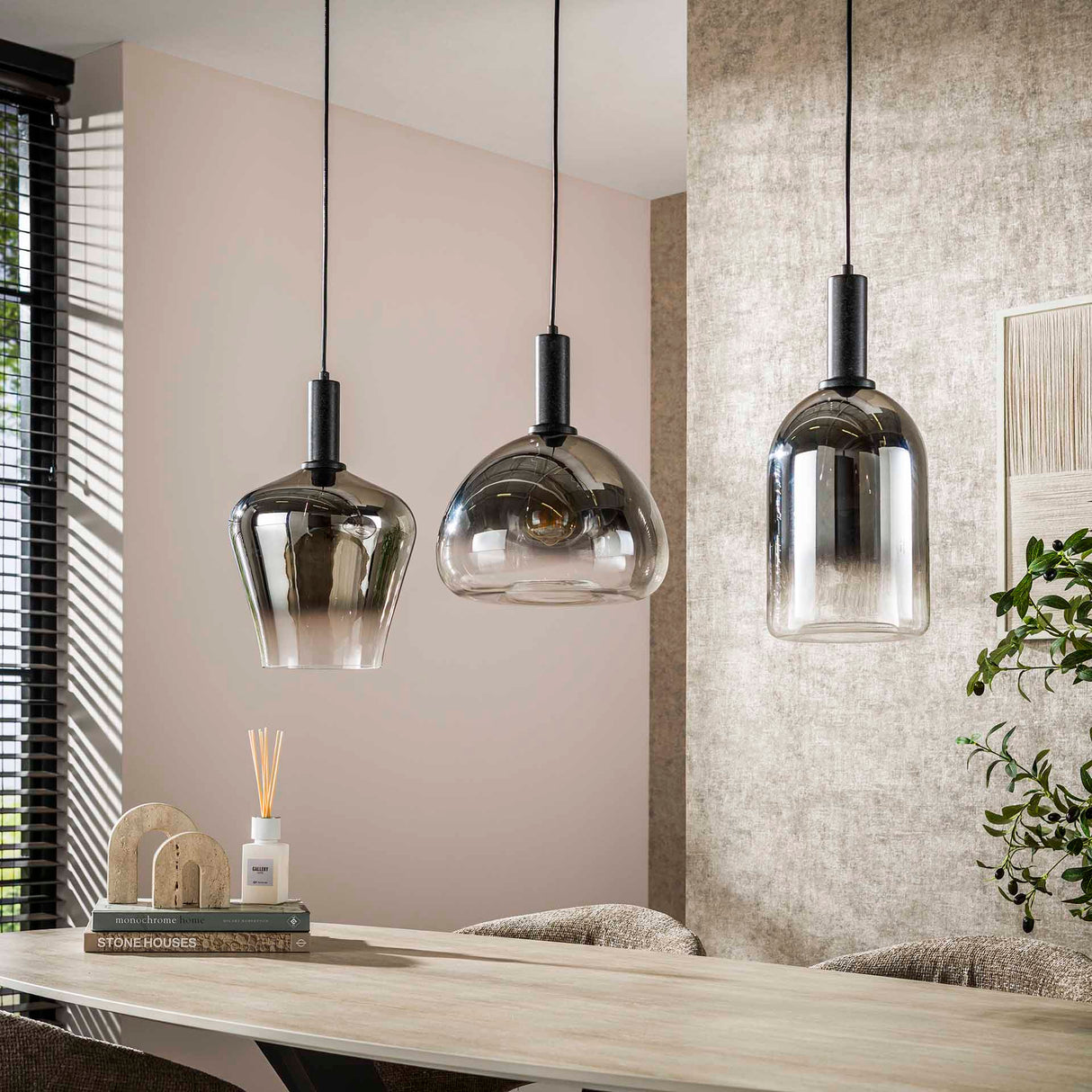 Hanglamp Nexus 3-lichts Zwart Metaal 105 cm