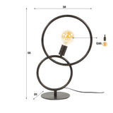 Lámpara de mesa arco de 1 luz – Metal negro 