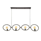 Industriële hanglamp Liva 4-lichts zwart metaal
