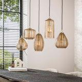 Hanglamp Axis 5-lichts rookglas bruin horizontaal