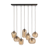 Hanglampen - Hanglamp 7 - lichts bruin reliëf glas Chen - Dimehouse