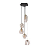 Hanglampen - Glazen hanglamp Feline 5L getrapt - Dimehouse