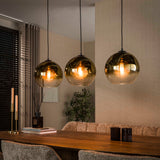 Lámpara colgante de cristal Juliette 3 luces cristal dorado