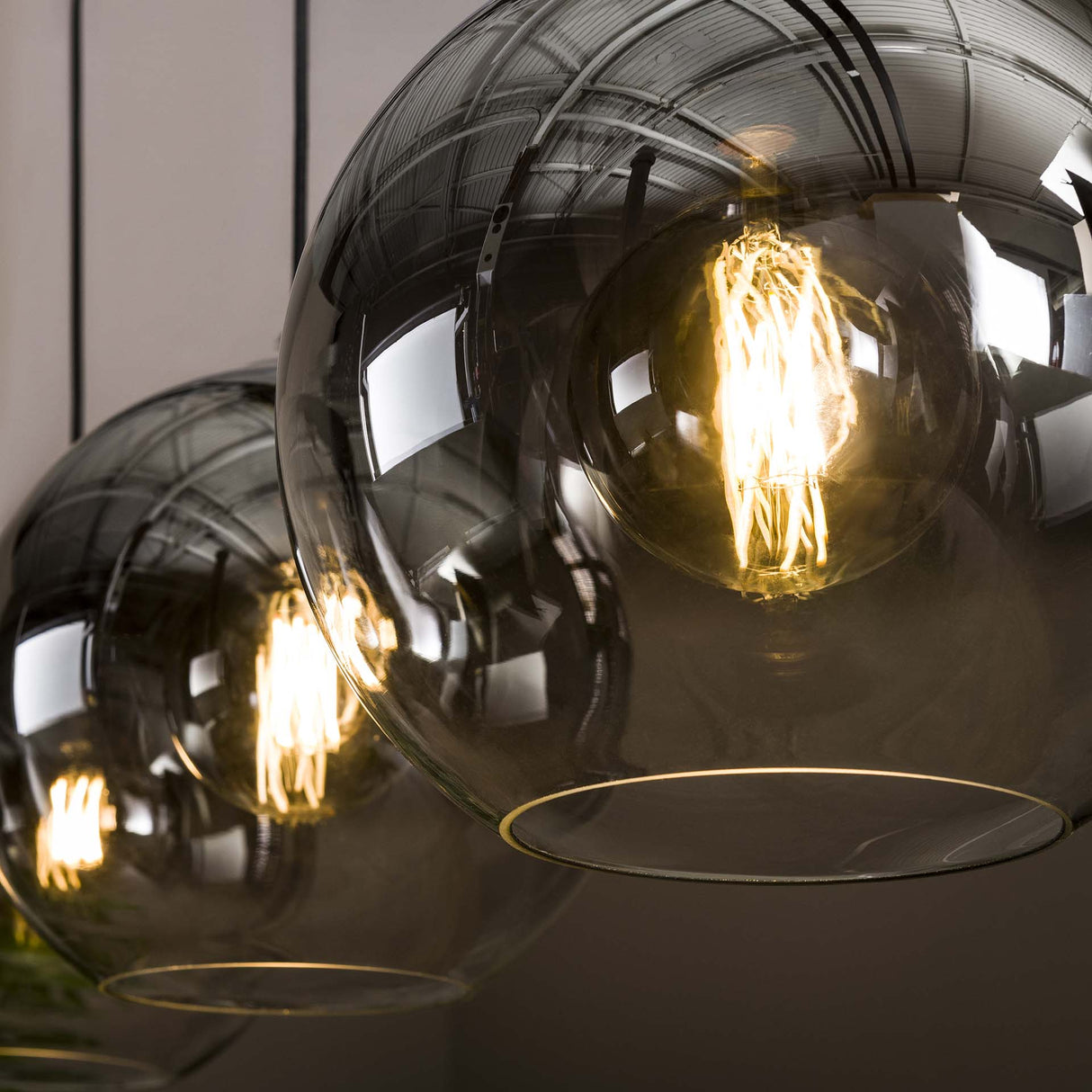 Hanglampen - Glazen hanglamp Juliette 3 - lichts smokey glass - Dimehouse