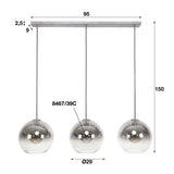 Hanglampen - Glazen hanglamp Juliette 3 - lichts smokey glass - Dimehouse