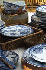 ZG24Y2420939016 Azul Blanco 100% PORCELANA