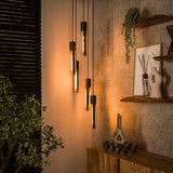 Hanglamp Judy 5-lichts getrapt zwart