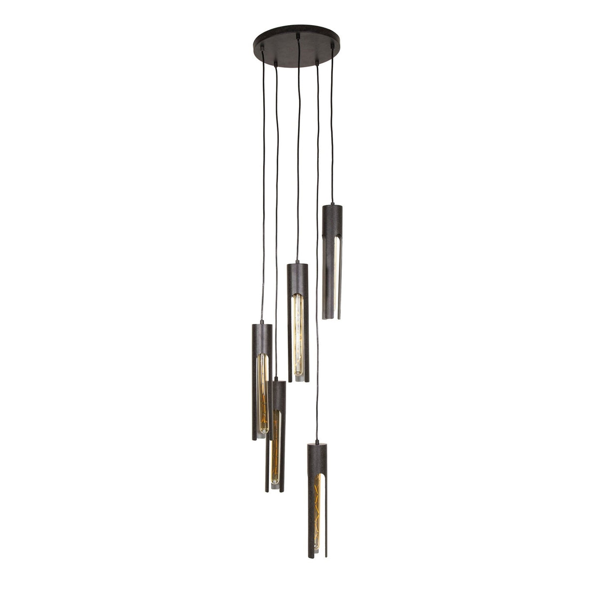 Hanglamp Judy 5-lichts getrapt zwart