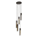 Hanglamp Judy 5-lichts getrapt zwart