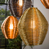 Lámpara colgante Wez 5 luces níquel de colores 