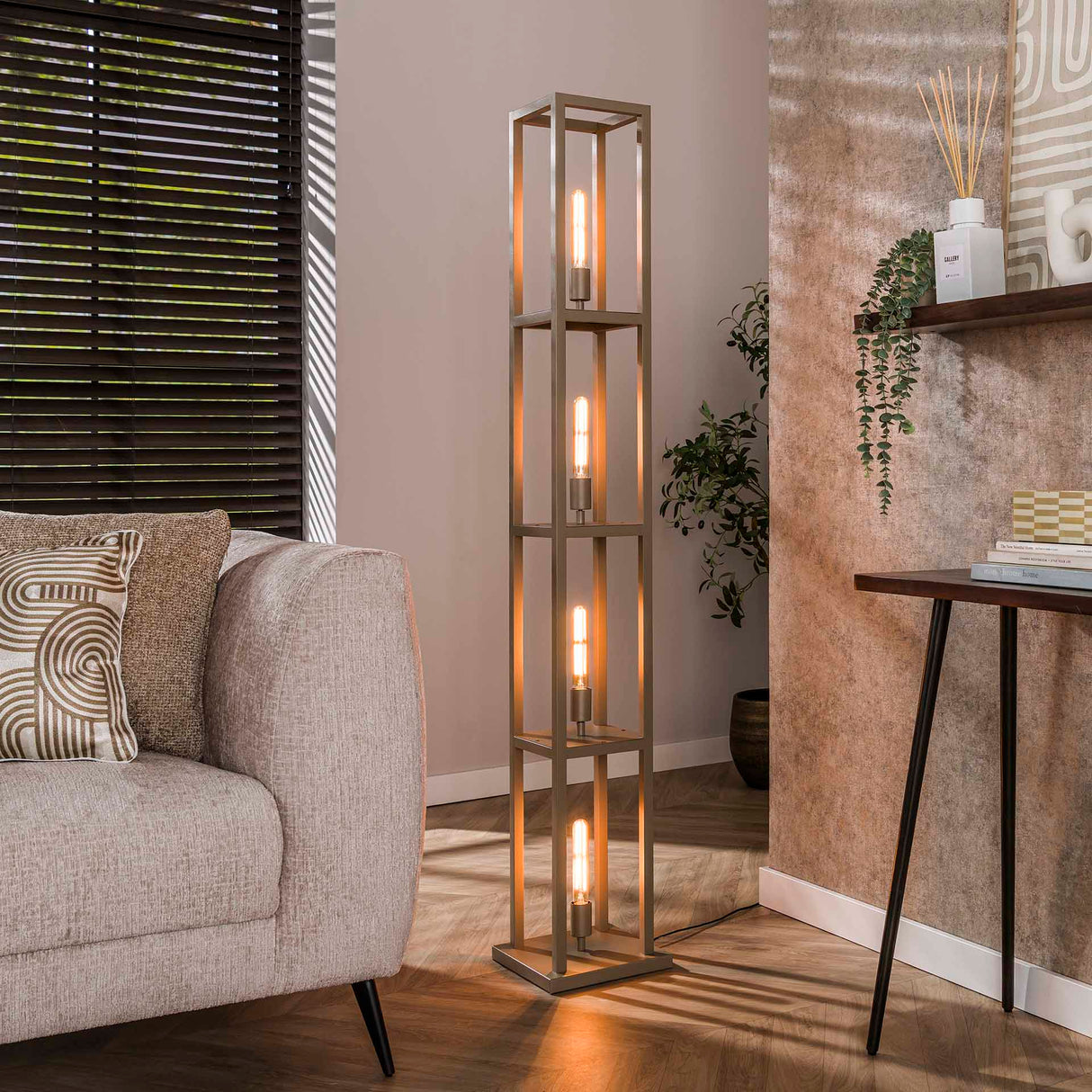Design vloerlamp Nova 4-lichts - Beige - 160 cm