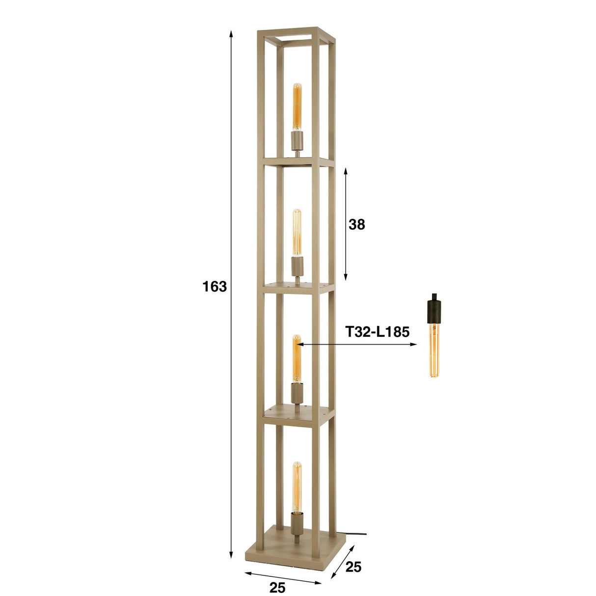 Design vloerlamp Nova 4-lichts - Beige - 160 cm