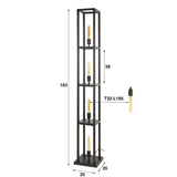 Lámpara de pie industrial Ardon de 4 luces - Metal negro 