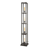 Lámpara de pie industrial Ardon de 4 luces - Metal negro 