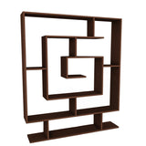 Boekenkasten - Boekenkast Sarma wengé bruin melamine 124,8x149,4x22 cm - Dimehouse