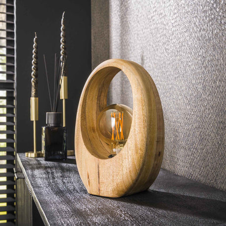 Lámpara de mesa orgánica Brenn Mangohout 30 cm