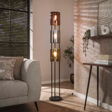 Lámpara de pie Nox de 3 luces, negro, metal, 175 cm 