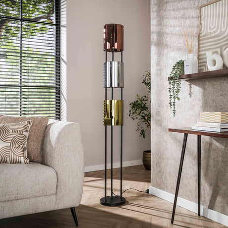 Vloerlamp Nox 3-lichts Zwart Metaal 175 cm