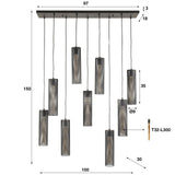 Hanglampen - Hanglamp Zavi 9 - lichts mesh zwart - Dimehouse