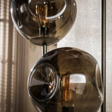 Vloerlamp Ada 3-lichts getrapt bruin glas