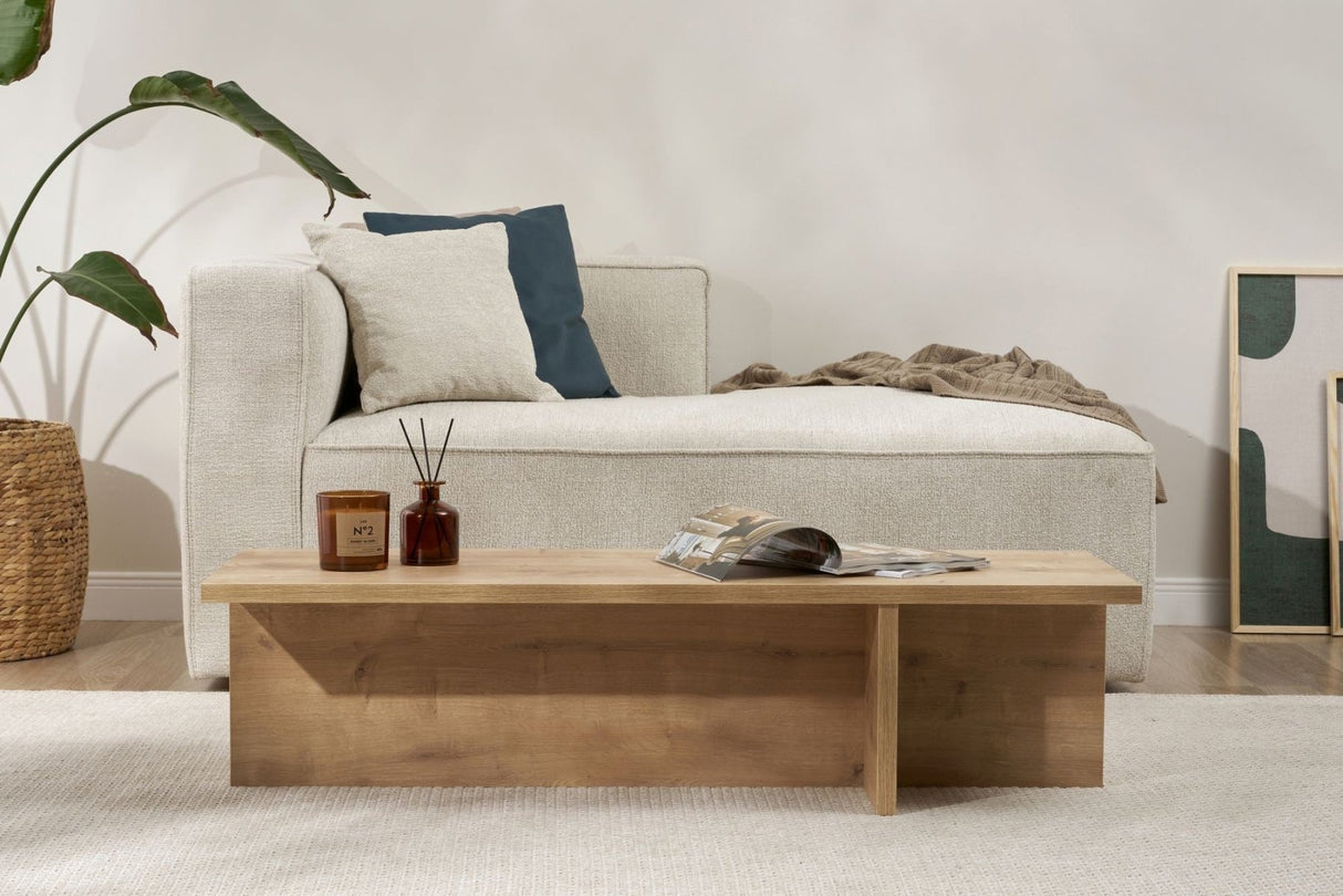 Rechthoekige salontafel Portland eiken melamine 120x45x30 cm