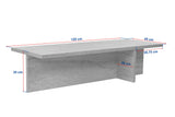 Rechthoekige salontafel Portland travertin melamine 120x45x30 cm