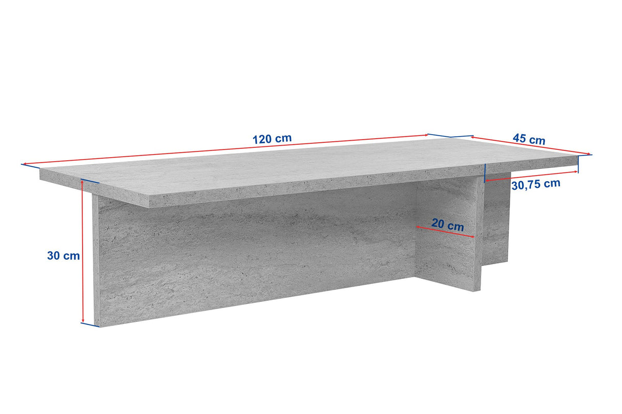 Rechthoekige salontafel Portland walnoot melamine 120x45x30 cm