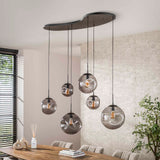 Industriële Hanglamp Nova Zwart 6-lichts Balk 135 cm