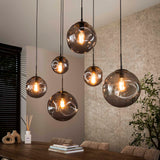 Industriële Hanglamp Nova Zwart 6-lichts Balk 135 cm