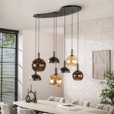 Cluster Hanglamp Sienna 7-lichts – Bruin