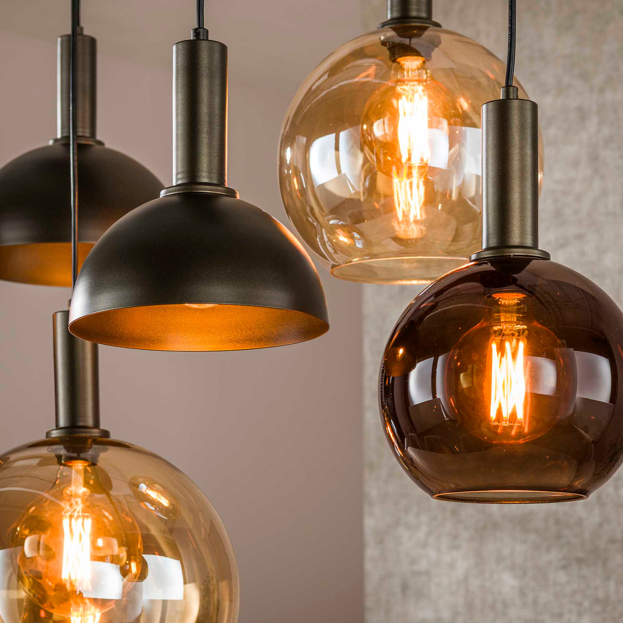 Cluster Hanglamp Sienna 7-lichts – Bruin