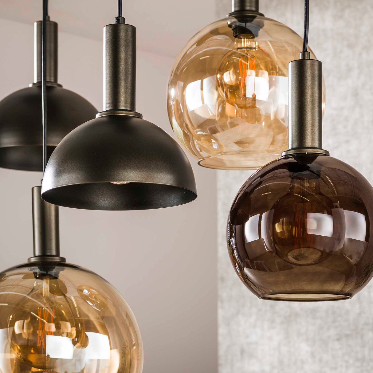 Cluster Hanglamp Sienna 7-lichts – Bruin