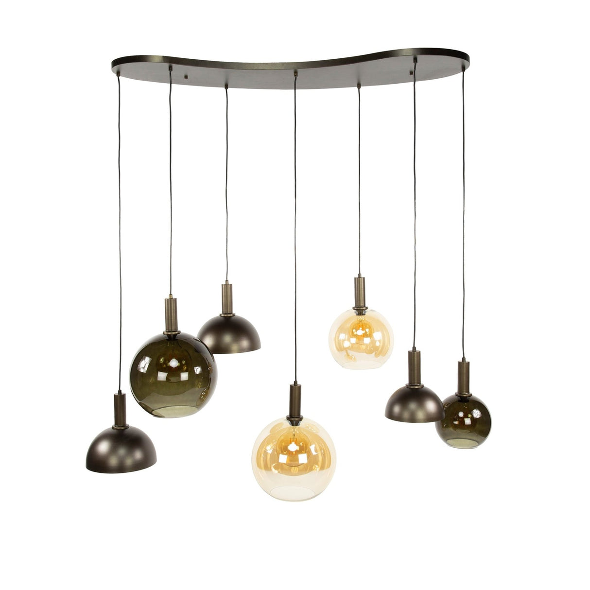 Cluster Hanglamp Sienna 7-lichts – Bruin