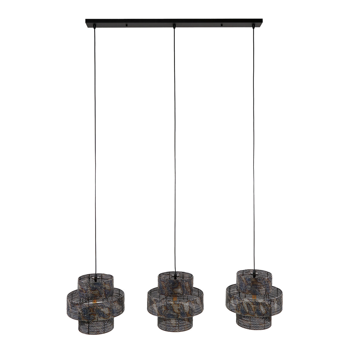 Lámpara colgante Luc Metal de 3 luces marrón negro